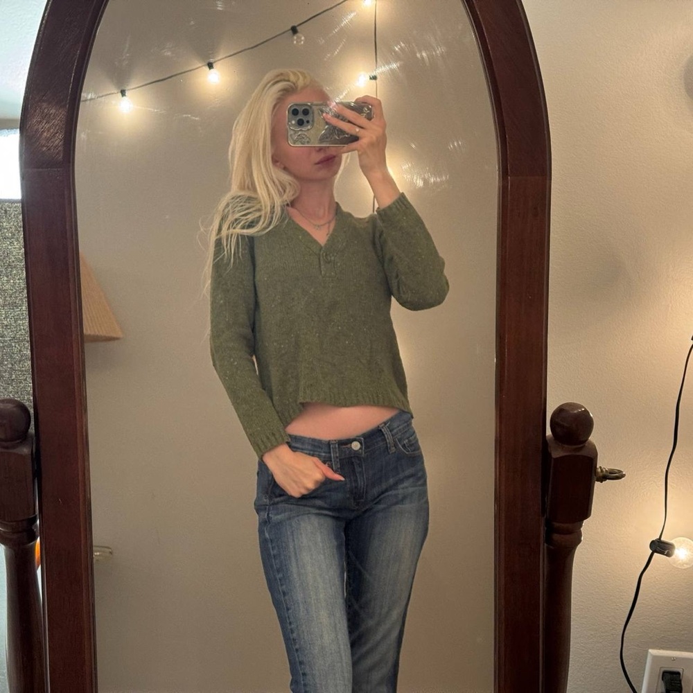 Vintage Eddie Bauer Speckled Green Cardigan